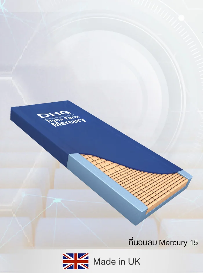 Mercury pressure-redistributing mattress available for rental or purchase with selected beds
