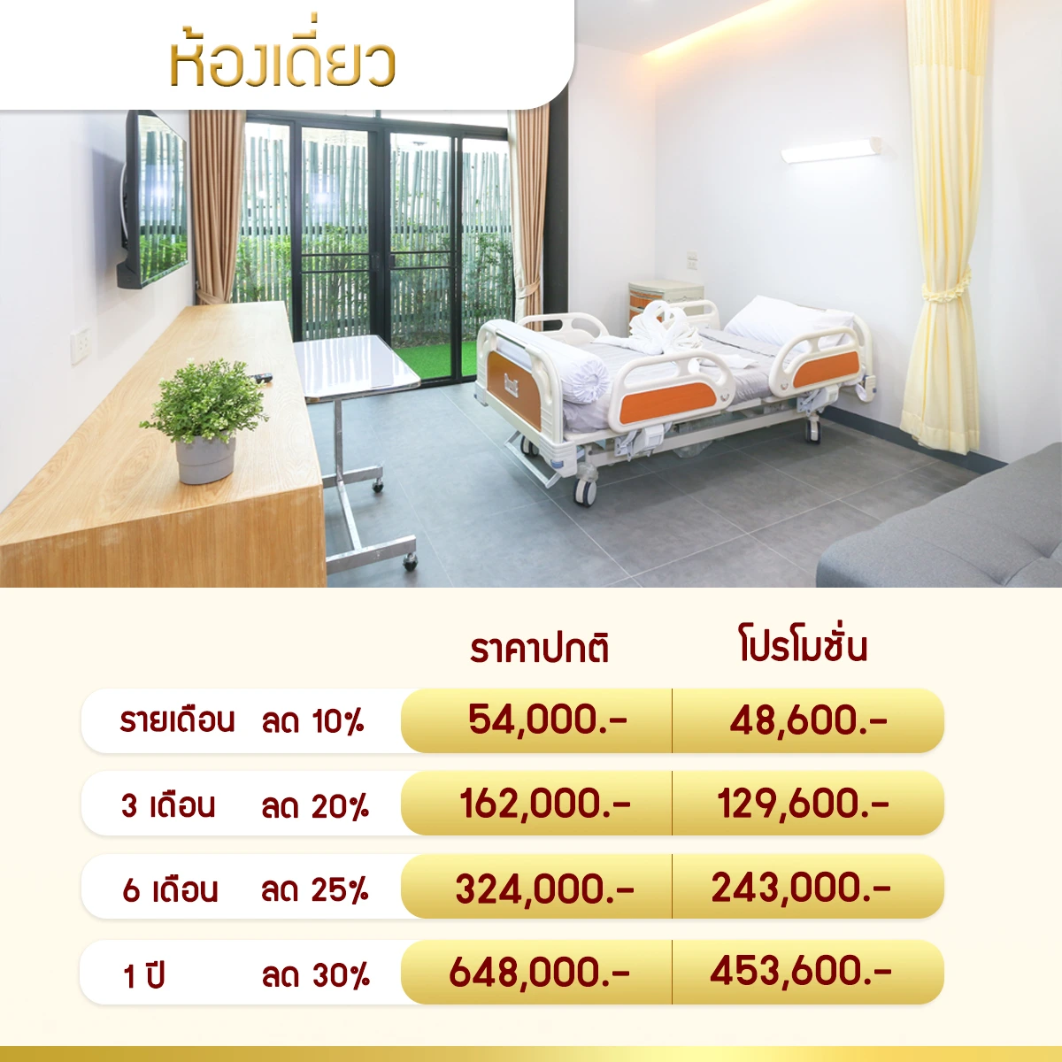 ห้องเดี่ยว Nursing home