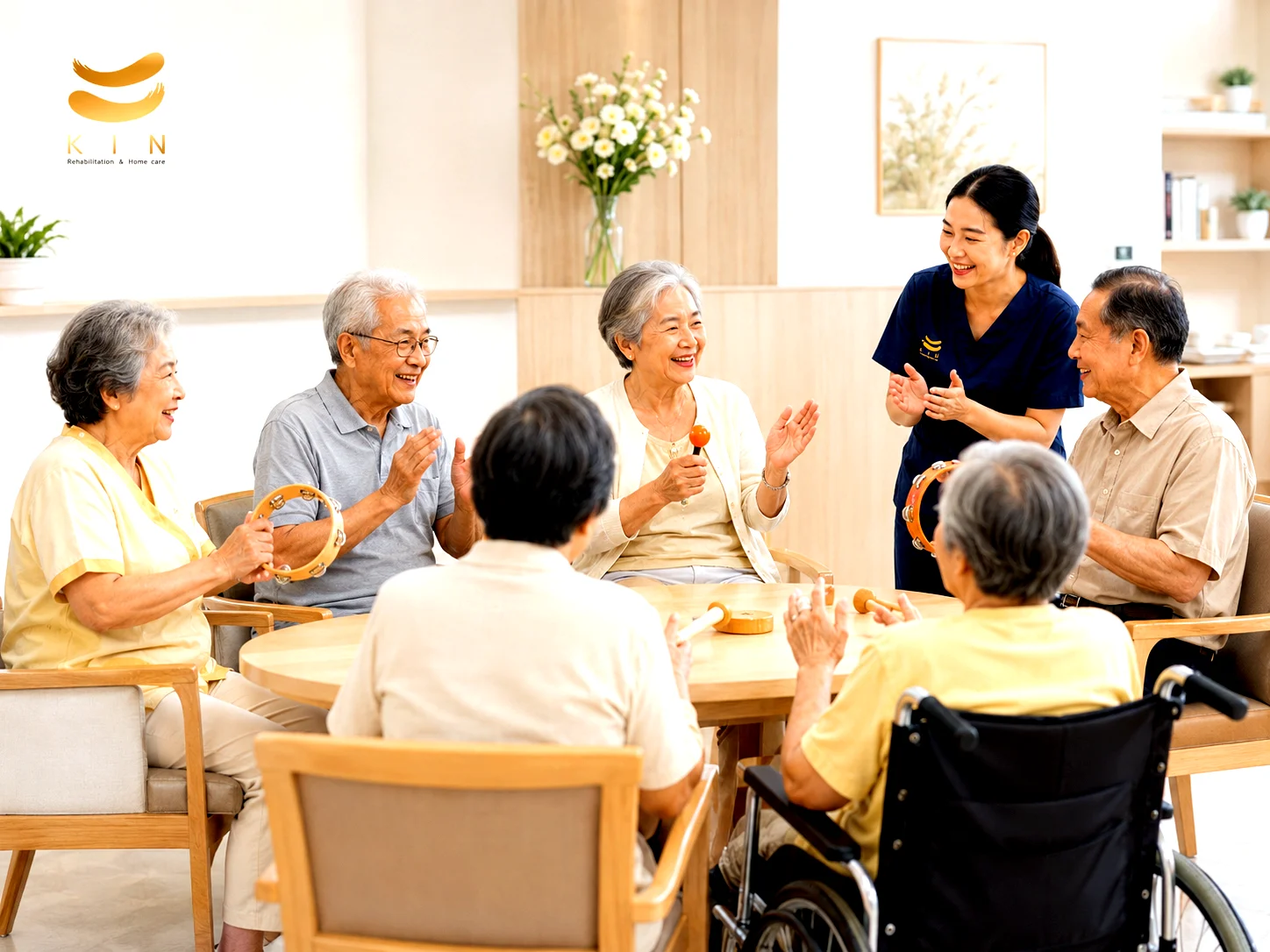 ผู้สูงอายุ KIN Day Care ทำกิจกรรมกลุ่มเข้าสังคมร่วมกัน
